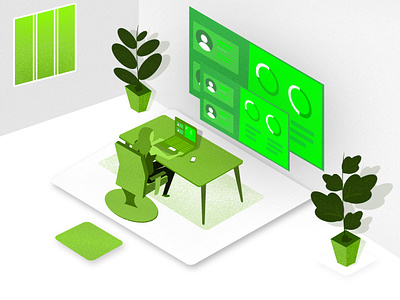 UI Go Green 2d 2d character business and finance illustraiton ui ux design