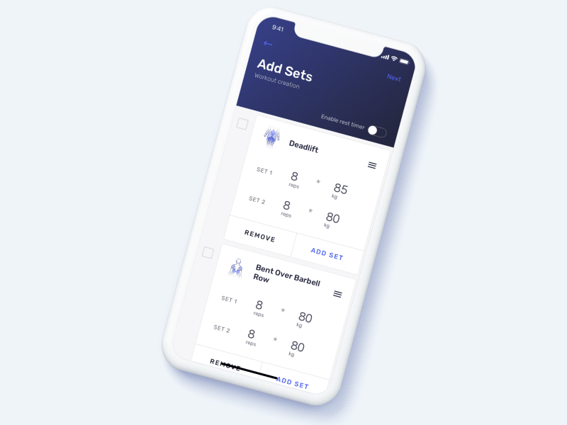 Create Workout: Superset fitness gym mobile product design superset tracker ui ux workout workout tracker