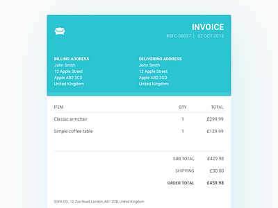 Daily ui #046 46 challenge daily daily ui dailyui invoice invoice design ui