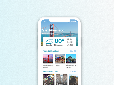 Travel App Exploration iphonex travel ui ux
