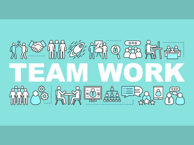 Team work icon text concept building business concept design icon illustration lettering team team work text typography word work