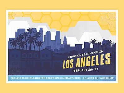 Postcard - Los Angeles city illustration la los angeles postcard skyscraper