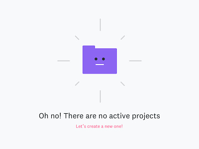 No active projects! clean design empty states flat icon illustration minimal online tool ux ui vector web website