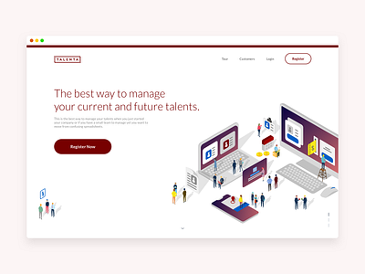 Landing Page - Talenta Lite App clean design desktop hr cloud illustration indonesia isometric landing page singlepage ui ui ux ui design ux web web design webdesign website website builder website concept website design websites