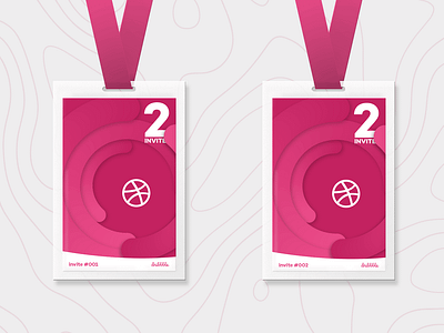 Two Dribbble Invites 2x dribbble drible id card invi invitation invite invite2 member player