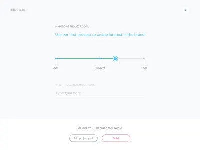 Project Goals in HolaBrief briefing clean design flat goals minimal online tool process project goals ux ux ui vector web website