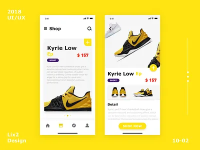 Sport shoes application interface-1 design ui ux