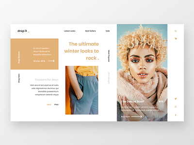 Drop It_ ecommerce fashion flat hero landing landing page landing screen minimalism model photography shop ui unsplash ux webdesign website