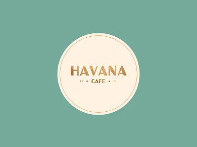 Havana Café branding coffee gold green logo texture typography