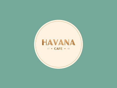 Havana Café branding coffee gold green logo texture typography