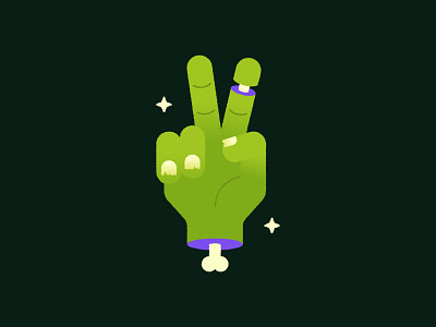 Tranquil ✌️#Vectober cute fun halloween hand illustration inktober peace spooky texture tranquil vectober zombie