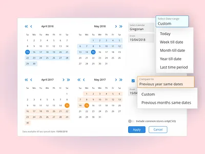 Date range filter 2d colors compare component date date picker date range design detail view detailed filter functionality material report saas ui ux whitespace