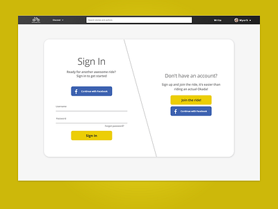 OkadaBooks New Login page concept app login website