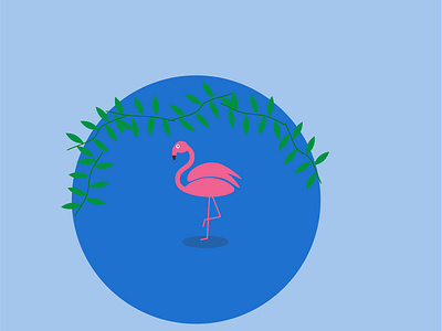 Flamingo bird design flamingo illustration illustrator leaves material colors ui