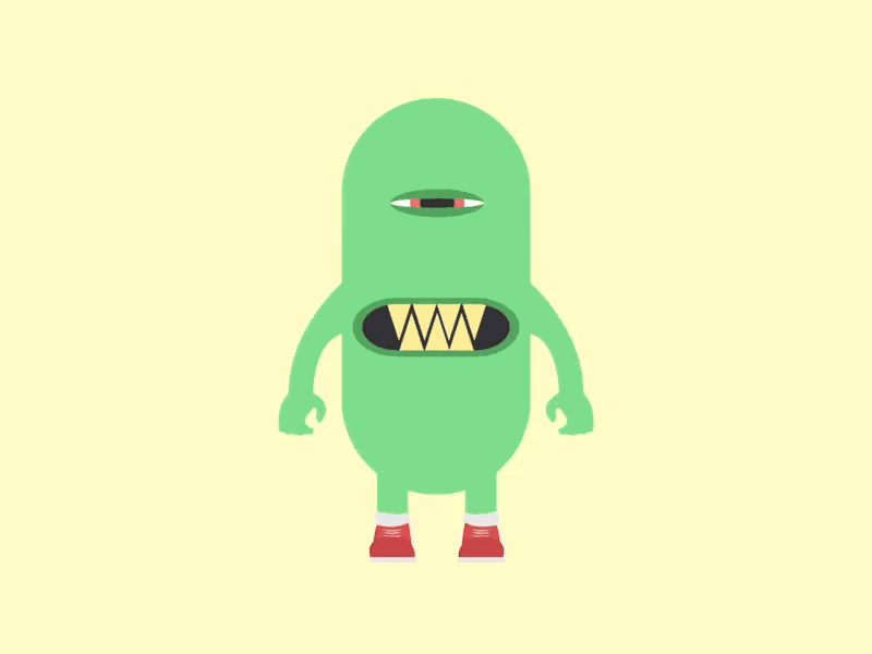 Monster 2 ae after effects animation ape cartoon cartoon character cyclops design enhanced green monster motion motion animation