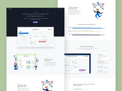 Asana Premium—Full asana design grid illustration landing page layout product typography ui ux web website