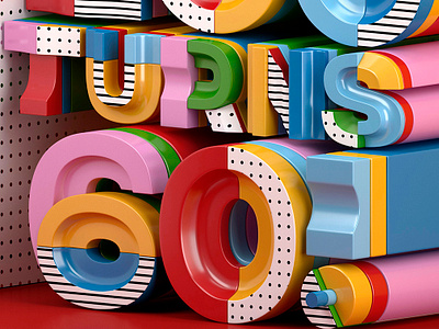 Hot 100 turns 60! 3d c4d design illustration typography