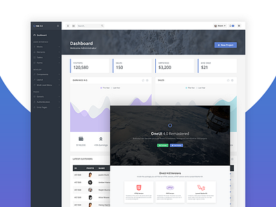 OneUI 4.0 Remastered admin dashboard dashboard ui template ui design web application