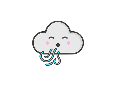 Weather Series cloud cute illustration wind