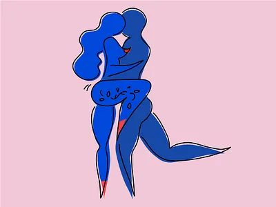 Nude 02 art boobs boy character couple flat girl illustration love minimal naked nude