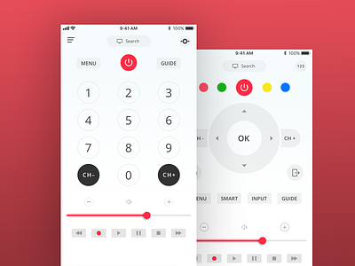 Universal TV Remote UI clean ios remote template tv typography ui