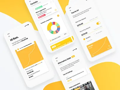 Round app card charts dashboard design typography ui ux