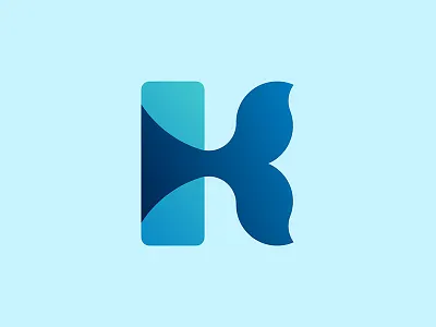 Killer Whale - Letter K icon k killer letter logo monogram sea food symbol typography whale