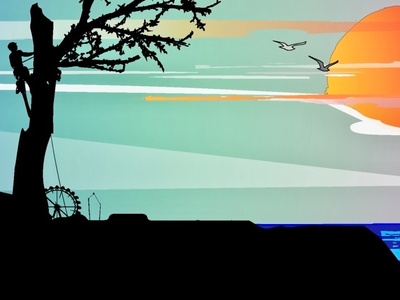Sunset Tree Service adobe beach branding colors content content creation content design custom custom design daytona daytona beach design florida illustration ocean art ocean life tree tree service web
