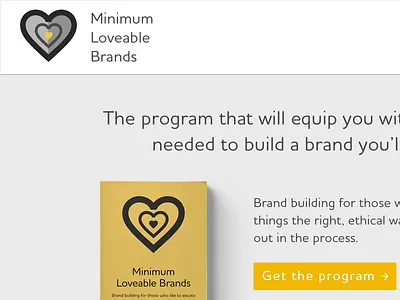 Minimum Loveable Brands Program Landing Page branding design identity illustration typography ui ux web design
