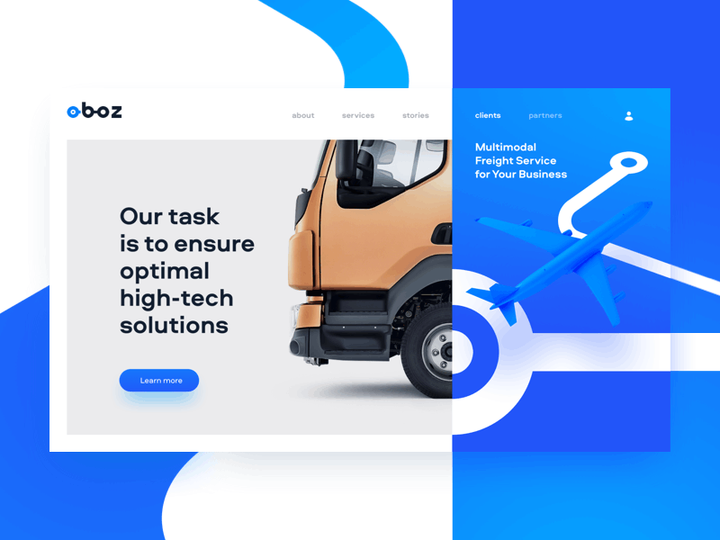 Oboz animation aviation cinema freight interface logistics lorry principle rendering transport transportation truck uber ui ux vehicle web webdesign wheel