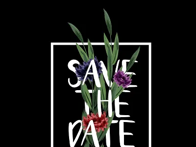 Save the Date card design event floral geometrical golden hibiscus illustration invitation love marriage modern ornamental rustic save the date savethedate vector vines vintage wedding