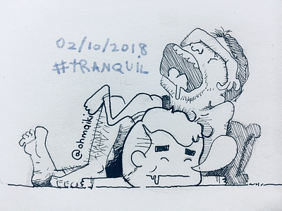 Tranquil (Inktober 2018 - Day 2) inktober inktober2018 maikicomics miniihairaa ohmaiki tranquil zzz