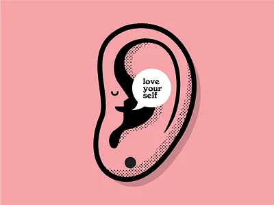 Love Yourself conceptual ear fun love yourself negative space self care
