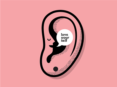 Love Yourself conceptual ear fun love yourself negative space self care