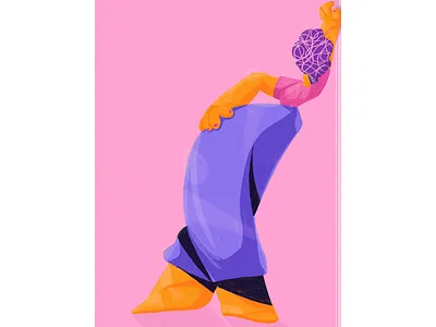 Waiting like... art carolc contrast design figure graphics ipad light minimalist motion movement pink procreate texture