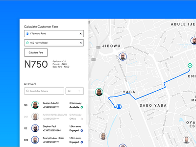 Gokada Live Tracking design gokada ui