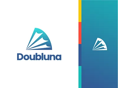 Doubluna Logo blue finance gradient logo medical wordmark