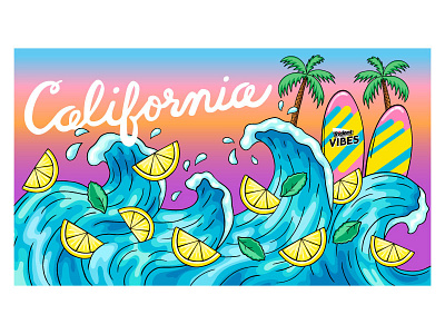 Mural Artwork for TridentVIBES beach california illustration los angeles mural trident venice
