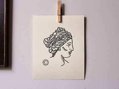 Goddess Venus Print art branding carving design goddess handmade icon illustration lino print linocut linoleum logo mythology portrait postmarked print printing printmaking roman venus