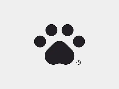 Paw Symbol dog logo minimal paw pet symbol