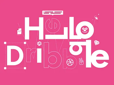 Hello Dribbble ✌️ branding design dribbble flat hello icon illustration lettering logo minimal praedikat sketch sketchapp type typography vector ✌️