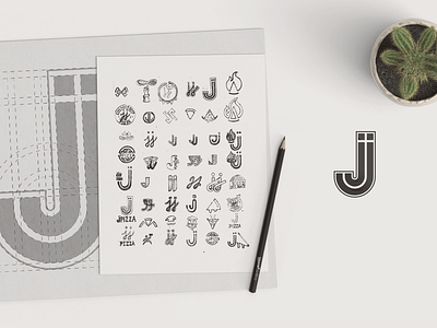 JJ Pizza Logo Sketch + Grid branding design designer icon illustration logo logogrid logomark logoprocess logosketch logovector mark pizza sketch symbol