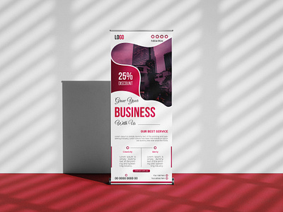 Professional Business Roll-Up Banner Design agency branding branding business roll up banner creative design design graphic design illustration promotional banner