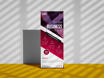 Professional Business Roll-Up Banner Design agency branding branding business roll up banner creative design design graphic design illustration promotional banner