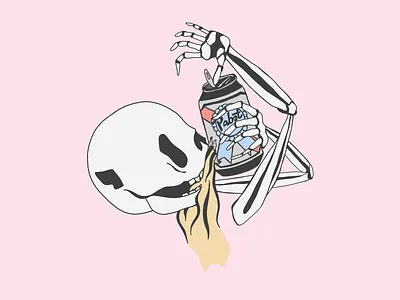 See a Chug adobe draw beer chug design drawing illustration illustrator pbr skeleton skull vector