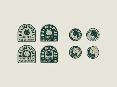 Kalmiopsis III badge branding kalmiopsis lockup logo mountain lion oregon outdoors patch typography