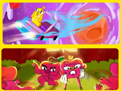 Bananas animation 2d background brazil character design colors concept art food illustration mo ozy