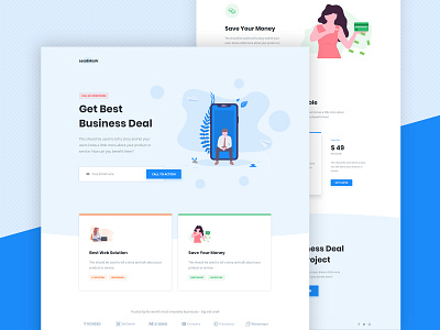 LeadMark - Landing Page clean colorful graphics html illustration landing page modern ui design ui development web webdesign website