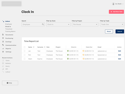 Web Application form table web