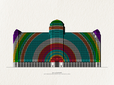 Art On The Mart architecture artonthemart buildings chicago illustration line art